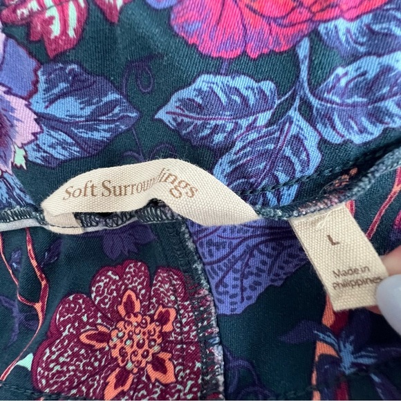 Soft Surroundings Della Ankle Zip Pants Jacobean Floral Size L 14/16 Pull On - Picture 6 of 14